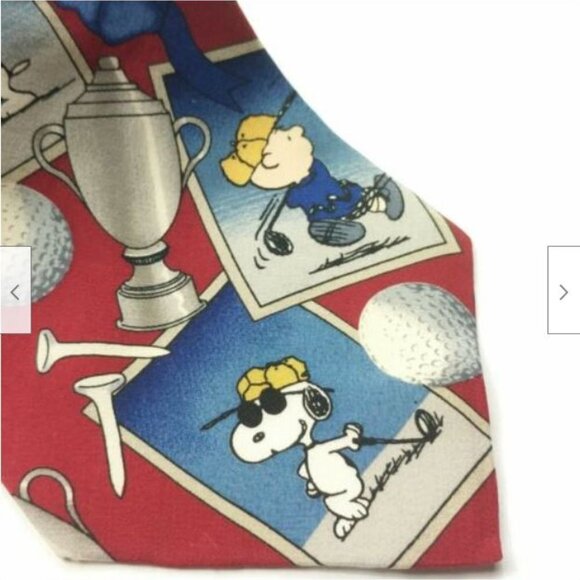 Peanuts Golf Snoopy Charlie Brown Tie - Picture 2 of 7